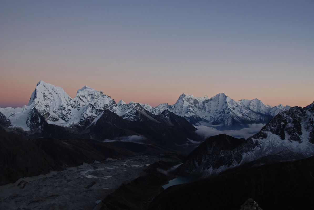 Gokyo Ri 08-2 Cholatse, Tawache, Kangtega, Thamserku, Kusum Kanguru From Gokyo Ri After Sunset